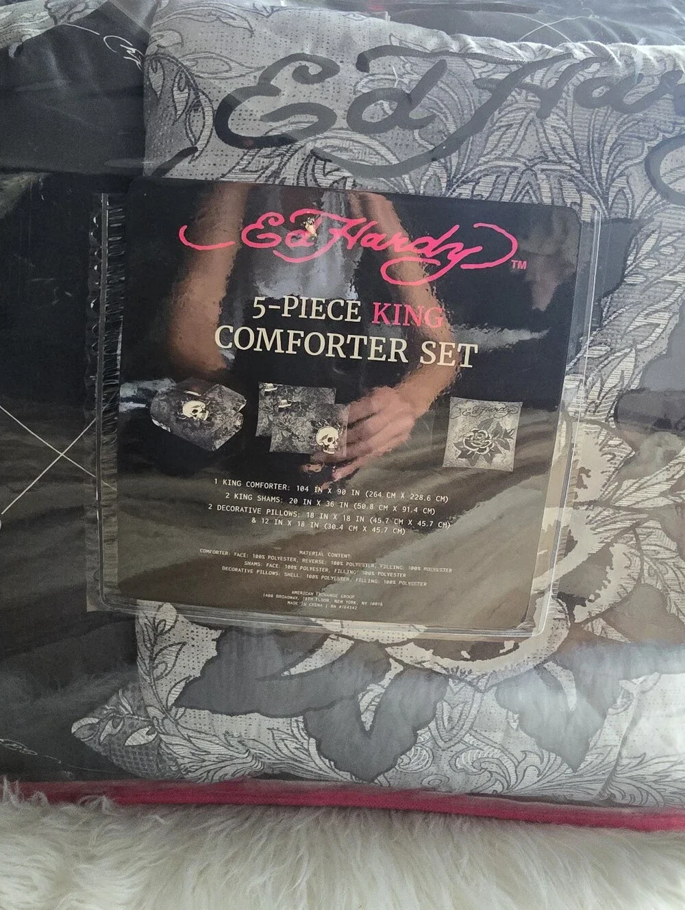 Ed Hardy 5 piece Kind Comforter set new